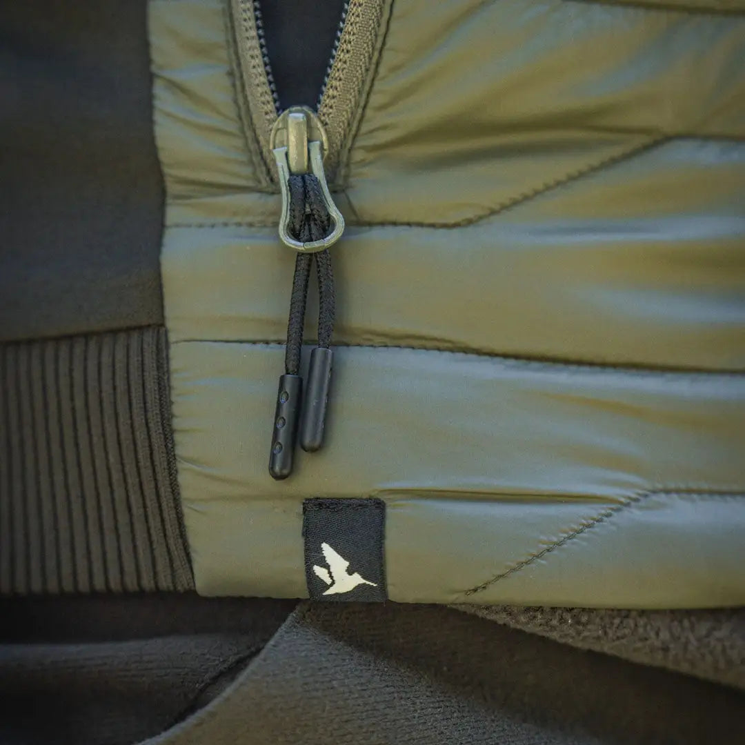 Olive green quilted Celsius Heat Liner detail from Seeland Celsius Heat Waistcoat