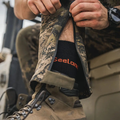 Camo hunting pants with zipper from Seeland Field Coolmax country clothing lineup
