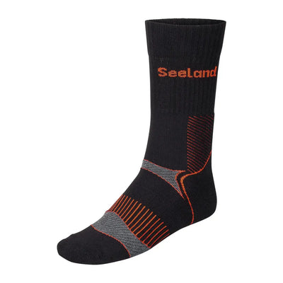Black and orange Seeland Field Coolmax Socks for hunting and country clothing gear