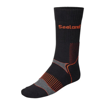 Black and orange Seeland Field Coolmax Socks for hunting and country clothing gear