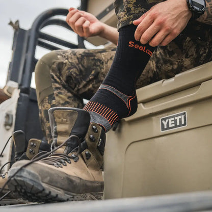 Black field Coolmax sock with orange accents from Seeland 2 pack for hunting and country clothing