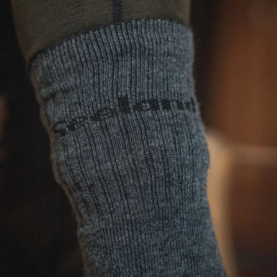 Gray wool sock from Seeland Field Heavy Merino Sock for durable heavy field wear