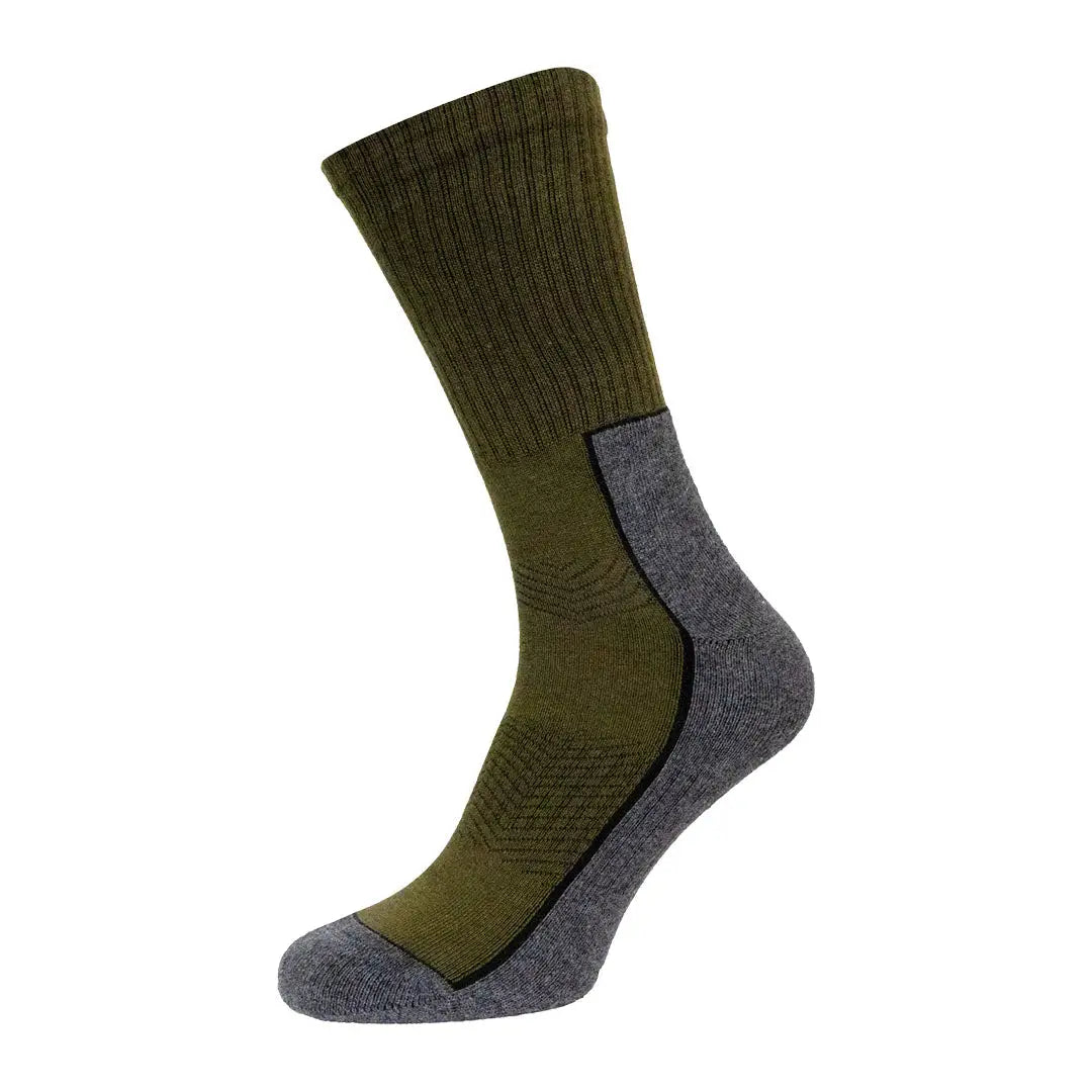 Olive green and gray Seeland Field Sock for hunting and outdoor country clothing