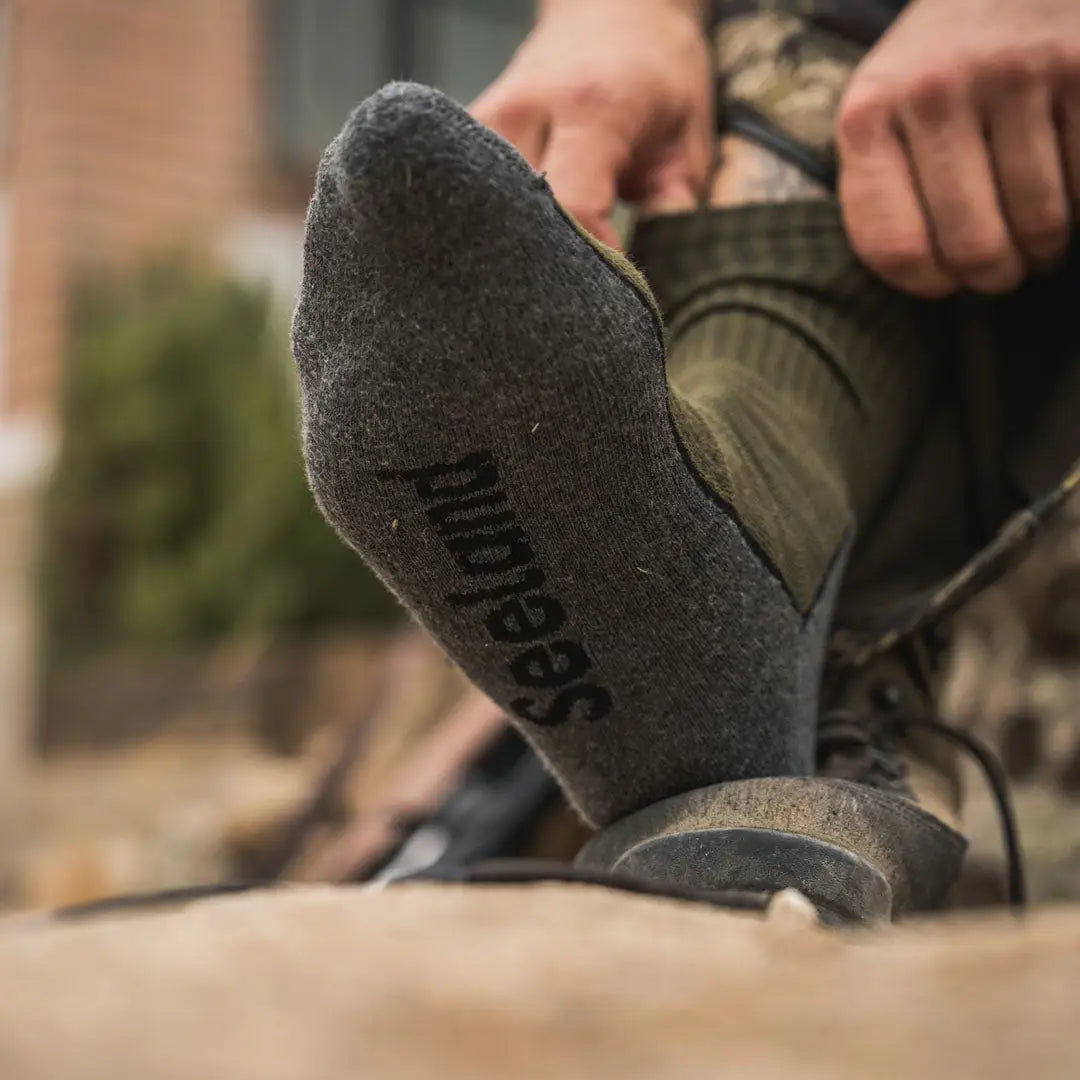 Gray Seeland sock from the Seeland Field Sock 3Pack, perfect for country clothing or hunting outdoors