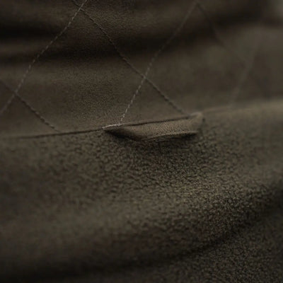 Olive green textured quilted fog fleece fabric for Seeland Fog Fleece Jacket, perfect for country hunting gear
