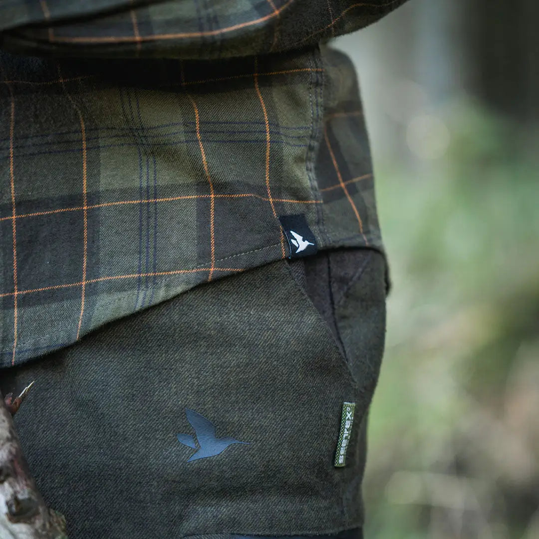 Green and brown plaid Seeland Glen Junior Flannel Shirt and matching pants for boys