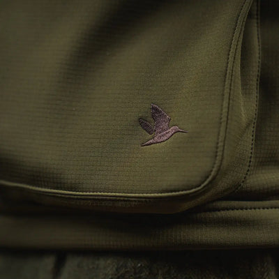 Olive green Seeland Wenlock Mens Waistcoat with bird logo, perfect for country clothing outdoors