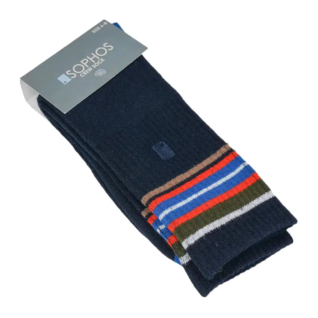 Sophos navy blue trail socks with stripes for hunting outdoors