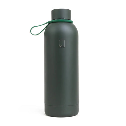 Dark green vacuum water bottle with strap from the Sophos 550ml Vacuum collection