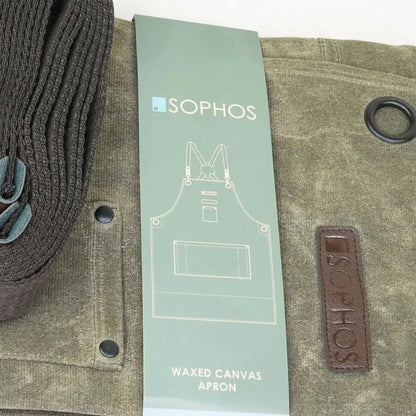 Sophos Canvas Garden Apron in waxed canvas with leather accents for outdoors