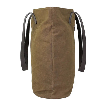 Sophos canvas tote bag in brown with black handles and straps