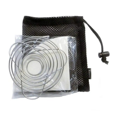 Coffee filter set in a mesh bag for Soto Helix Coffee Maker brewing