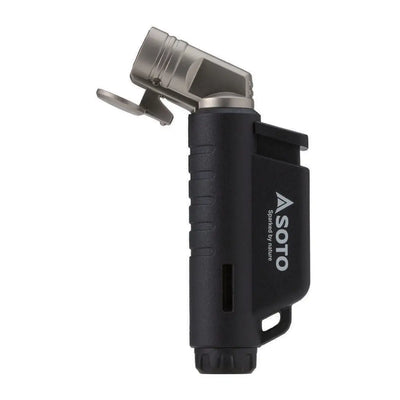 Black and silver Soto Micro Torch Horizontal lighter for precise lighting needs