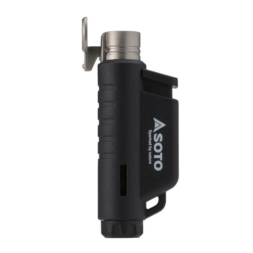 Black and silver Soto Micro Torch Vertical lighter, perfect for precision burning
