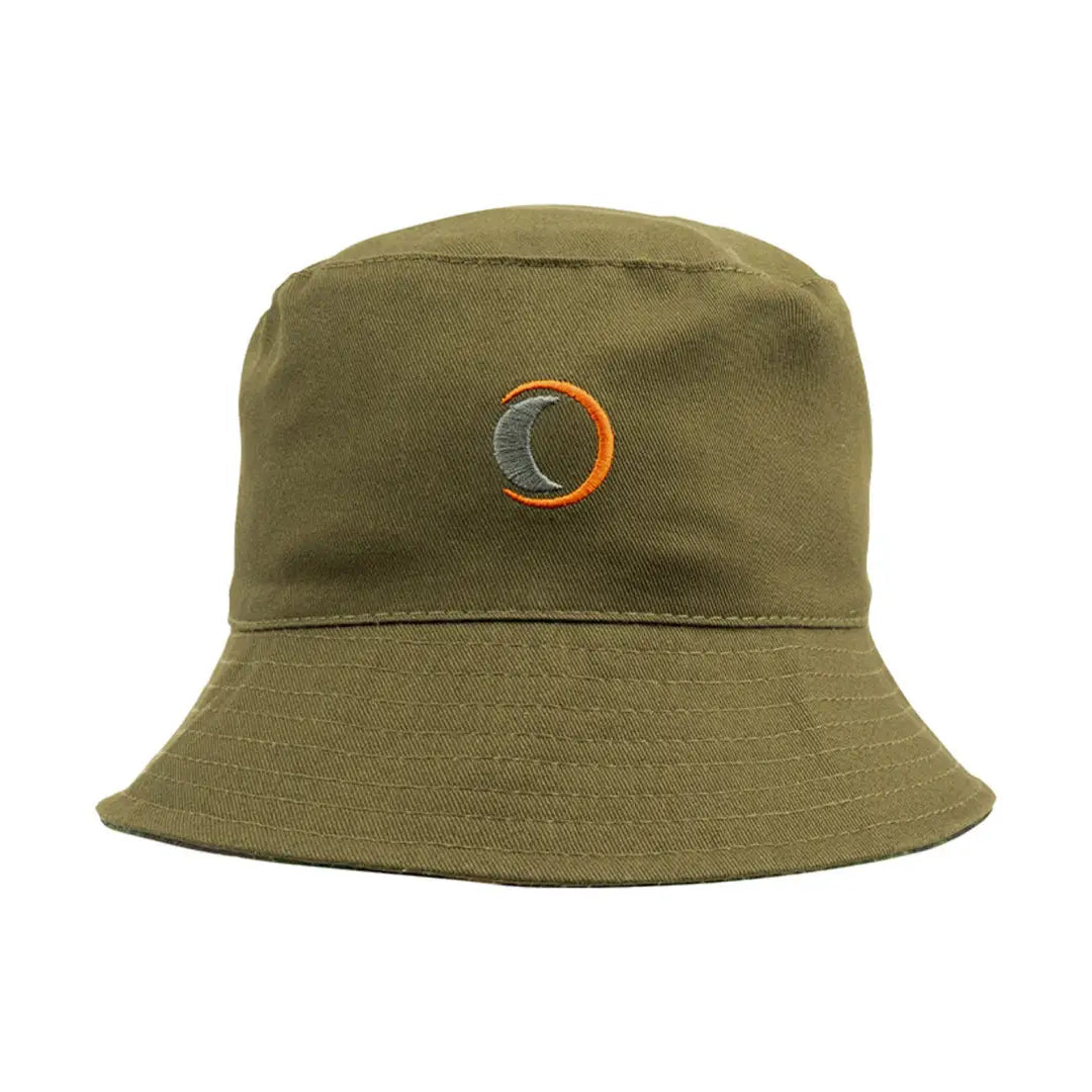 Olive green Speero Reversible Bucket Hat featuring a cool circular logo patch