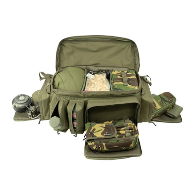 Olive green Speero XL Carryall barrow bag with multiple compartments and main compartment