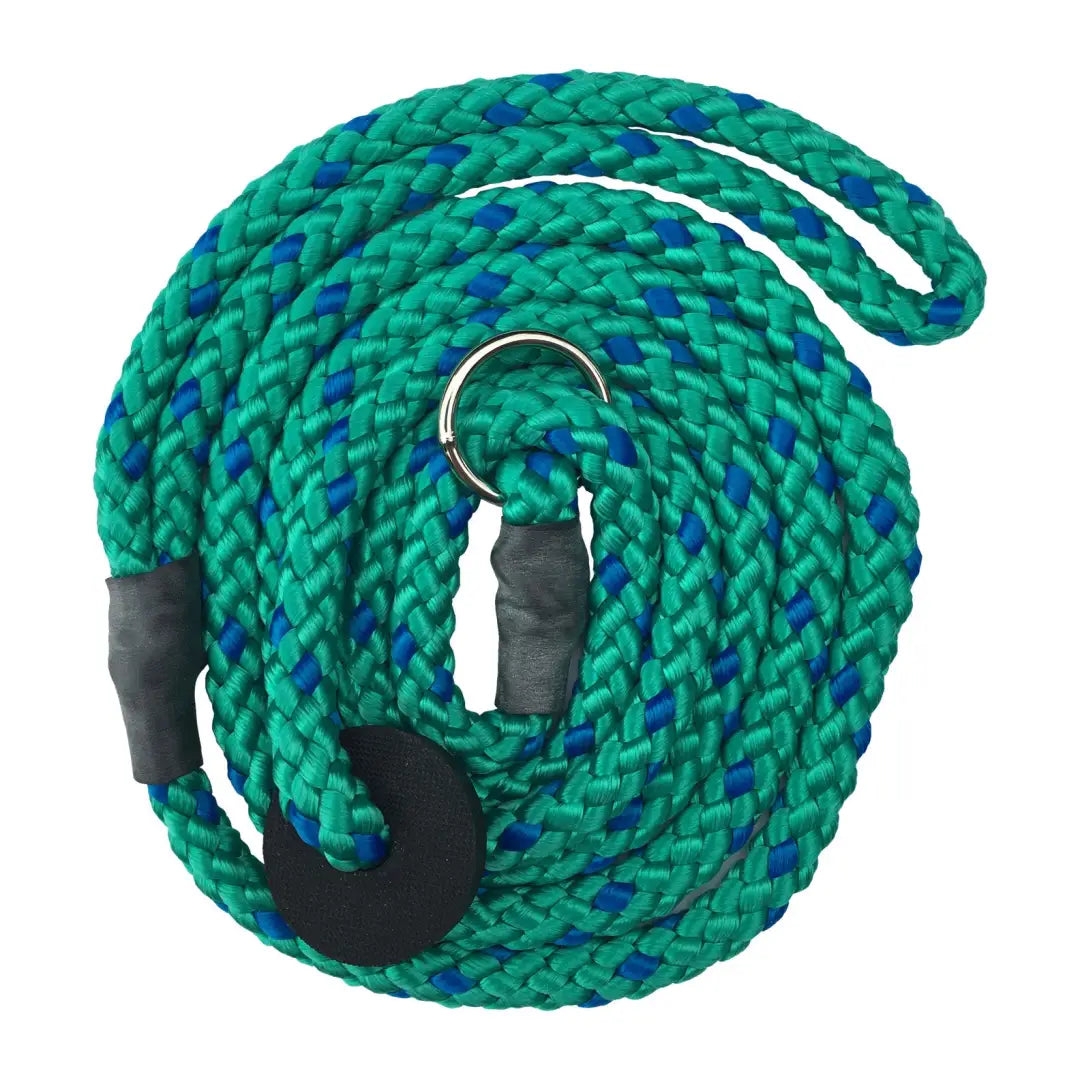 Braided green and blue gundog slip lead with metal ring for Sporting Saint Gundog Slip Lead