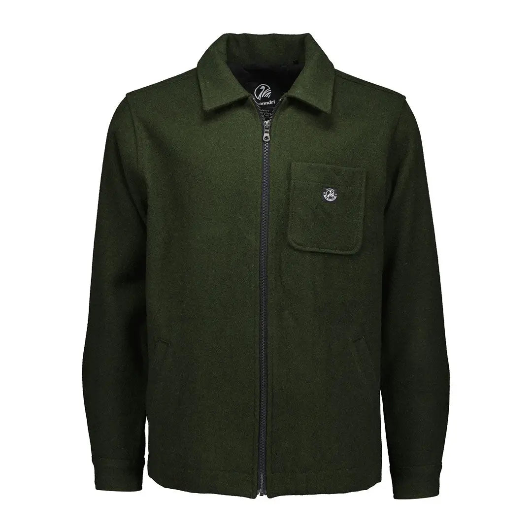 Men’s dark green Swanndri Northgate Shacket with chest pocket, stylish and warm