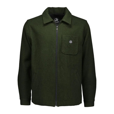 Men’s dark green Swanndri Northgate Shacket with chest pocket, stylish and warm