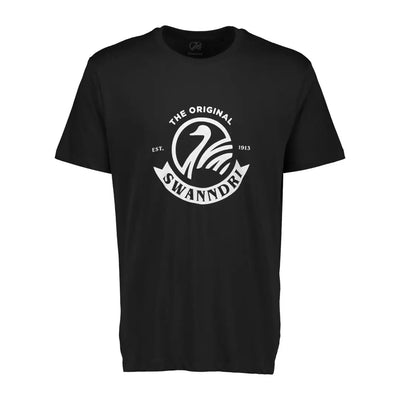 Black Swanndri Original V2 Printed Tee featuring a cool Sharkdog logo and date