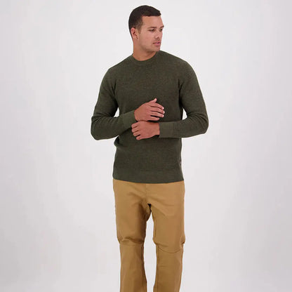 Men’s olive green Otahu River Crew sweater from Swanndri Otahu River collection