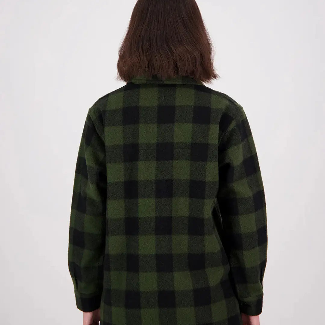 Womens bush shirt Swanndri Ranger Womens Bush Shirt in dark green and black plaid