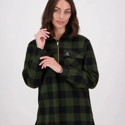 Women’s plaid quarter-zip fleece shirt from Swanndri Ranger Womens Bush collection