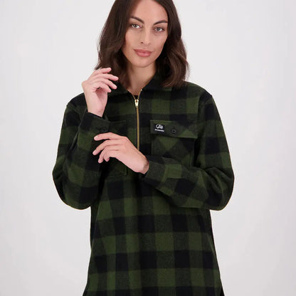 Women’s plaid quarter-zip fleece shirt from Swanndri Ranger Womens Bush collection