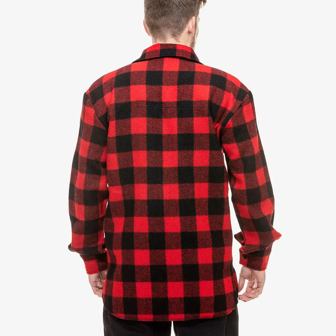 Men’s red and black buffalo plaid flannel shirt from Swanndri Ranger Wool collection