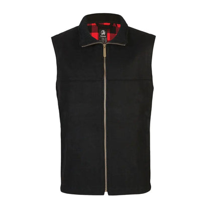 Black Swanndri Saddleback Vest with red plaid lining for country clothing and hunting outdoors