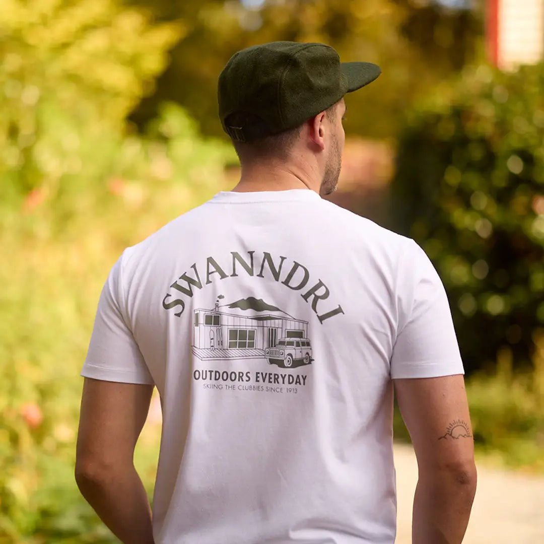 White T-shirt with graphic print back Swanndri Wentworth Valley V2 Wool Cap style