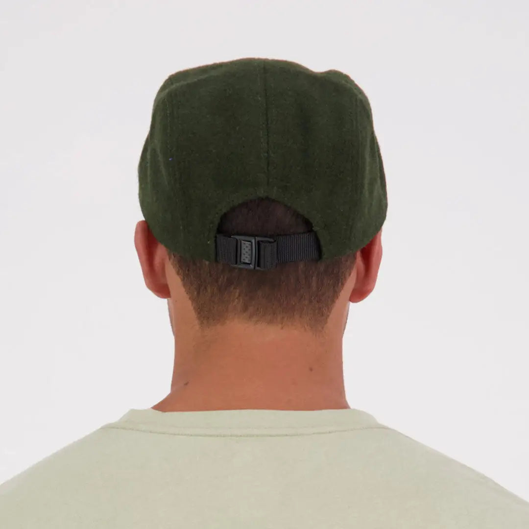 Dark green Swanndri Wentworth Valley V2 Wool Cap with black adjustable strap