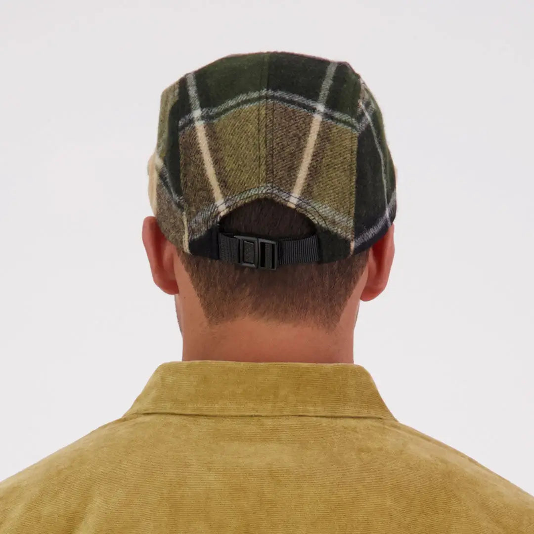 Swanndri Wentworth Valley V2 Wool Cap with plaid pattern and adjustable strap