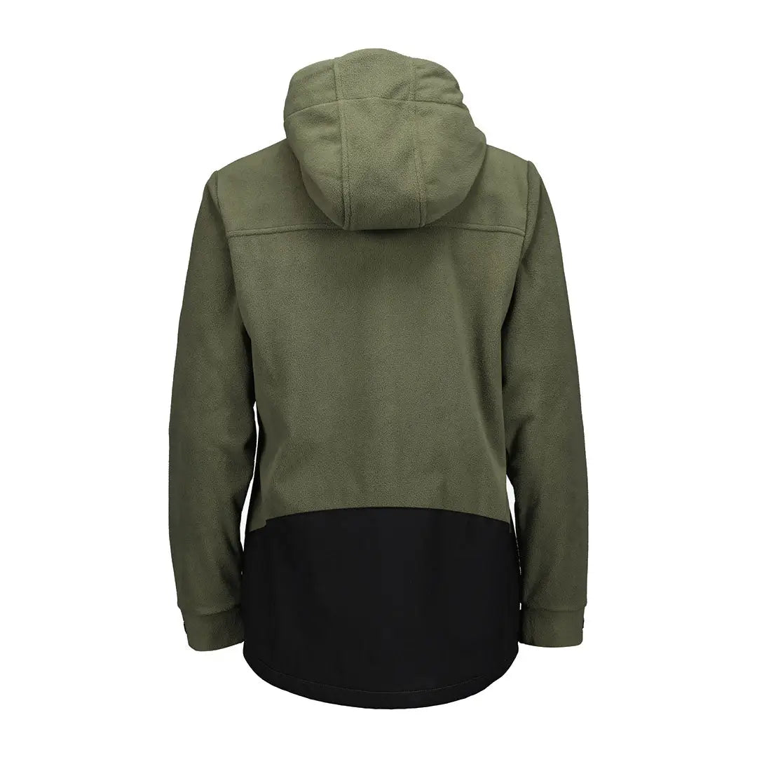 Olive green Swanndri Womens High Rock zip water resistant recycled fleece hoodie