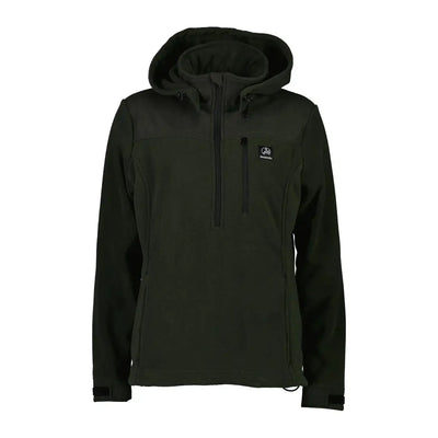 Dark green Swanndri Womens High Rock 1/2 Zip Water Resistant Fleece Hoodie
