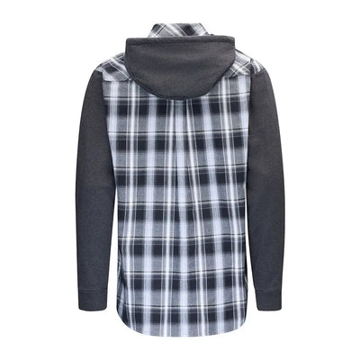 Swazi Apprentice Hooded Shirt with plaid flannel for a comfy casual look