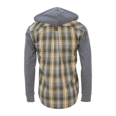 Hooded shirt with plaid back and gray sleeves, perfect for the Swazi Apprentice style
