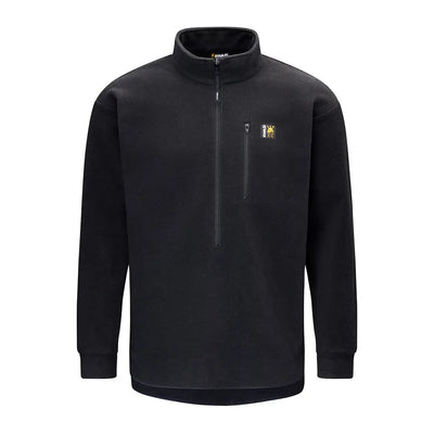 Black quarter-zip fleece pullover from Swazi Bush Shirt, perfect for outdoor adventures