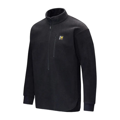Black long-sleeved fleece pullover from Swazi Bush Shirt perfect for outdoors