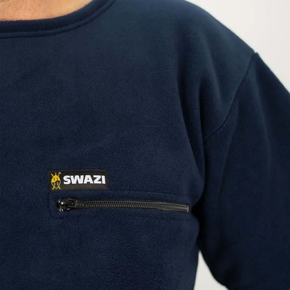 Navy blue Swazi Bushmans Tee with zippered pocket for comfort and style