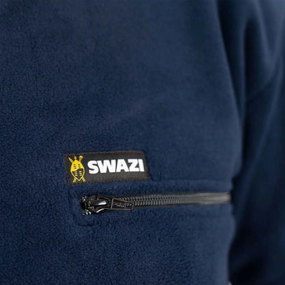 Navy fleece jacket with zipper pocket from Swazi Bushmans Tee for ultimate comfort