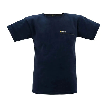 Navy blue Swazi Bushmans Tee with a zippered chest pocket for style and convenience