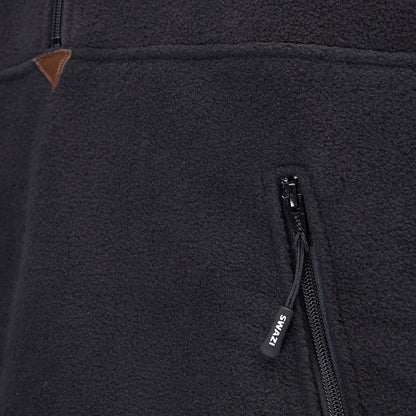 Close-up of black fleece detail on Swazi Doughroaster Fleece jacket