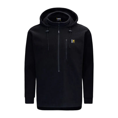 Black fleece hood pullover sweatshirt with high collar from Swazi The Hood country clothing