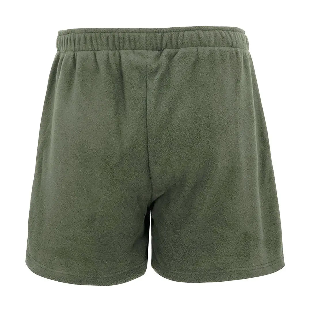 Olive green fleece Swazi Micro Driback Shorts for comfortable casual wear