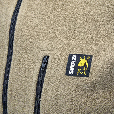 Tan fleece jacket from Swazi Micro Shirt, perfect for layering with your Swazi Micro