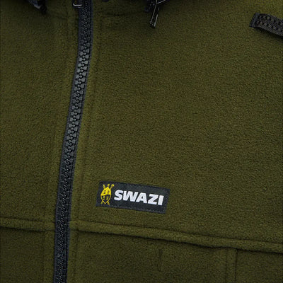 Olive green Swazi Nahanni Fleece Smock made with Swazi’s renowned 350gsm polar fleece