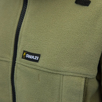 Olive green Swazi Nahanni Fleece Smock made from legendary 350gsm polar fleece for warmth