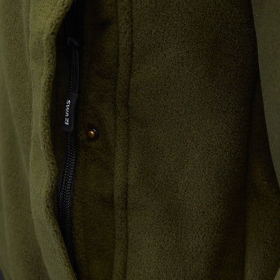 Olive green Swazi Nahanni Fleece Smock detail with renowned 350gsm polar fleece