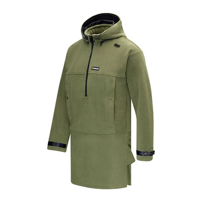 Olive green hooded anorak from Swazi Nahanni Fleece Smock featuring renowned 350gsm polar fleece